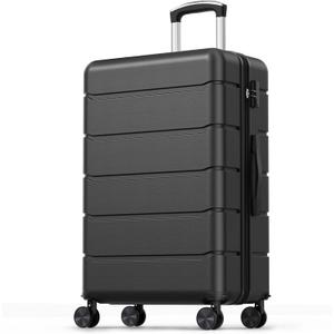 Sweetcrispy 28 Inch Checked Luggage, Hard Shell Suitcase, Black