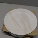 bestone Dinner Plates, 10.5 Inch Plates Set of 6, Porcelain Round Dessert Salad Dinner Plates, Serving Dishes for Kitchen, Dishwasher, Microwave, Freezer, Oven Safe, Marble Orange