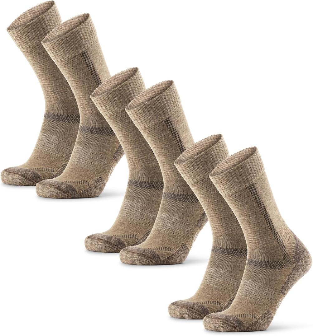 DANISH ENDURANCE Hiking Socks Women & For Men, Merino Wool Socks, Crew Men's, Women's Moisture Wicking, Work, Men's Socks, Beige, Medium
