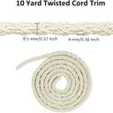 10 Yard 3/8''(1cm) Twisted Trim Cord Rope,10mm Nylon Twisted Cord Thread String for Home Decor, Crafts Making and Costume Crafting (Cream)