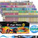 TBC The Best Crafts Acrylic Paint Markers, 168 Colors Water-Based Paint Pens for Art and Craft Projects, Multi-Surface Use on Fabric, Glass, Wood, Stone, Metal, Ceramic, Canvas, Rock