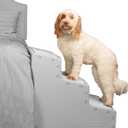 Pet Gear Easy Step III Pet Stairs, 3 Step for Cats/Dogs, Removable Washable Carpet Treads, for Pets Up to 150lbs, No Tools Required, (NEW Essential Grey)