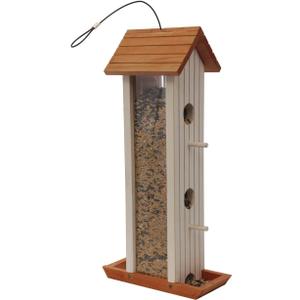Select Tower Wood Feeder, Brown & White,38081