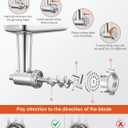 Meat Grinder Attachment for KitchenAid Stand Mixer, 15PCS Stainless Steel Meat Grinder Accessories for Kitchen Aid With 4 Grinding Plates, 2 Sausage Stuffer Tubes, 3 Grinding Blades, 1 Large Food Tray