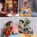 2 Pack 5x7 Acrylic Picture Frame with LED Light Wooden Base, Clear Magnetic Photo Frames, Gifts for Couple, Mom, Dad, Sister, Frineds
