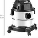 Amazon Basics Wet Dry Shop Vacuum Cleaner, 4 Gallon, 3 HP Stainless Steel, Grey/Black