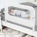NUTIKAS Baby Bed Rail Guard for Toddlers - 35.4" Toddler Bed Rails for Crib,Twin,Full, Queen Bunk Size Bed Swing Down Bedrail Extral Tall Child Safety Side Railing Guards for Kids (36 Inch, White)