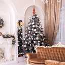 Homoyoyo Christmas Tree Topper Xmas Tree Sequins Adornment Red Delicate Xmas Treetop Decoration Ornament