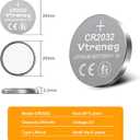 CR2032 Battery, 3V Button Coin Lithium Battery,Suitable for Watches, Calculators, Electronic Toys - Long-Lasting (10 Count)
