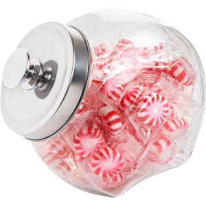Restaurantware Vetri 0.3 Gallon Penny Jar 1 Durable Candy Jar - With Wide Spout Chrome Lid Clear Glass Cookie Jars For Kitchen Counter Dishwashable