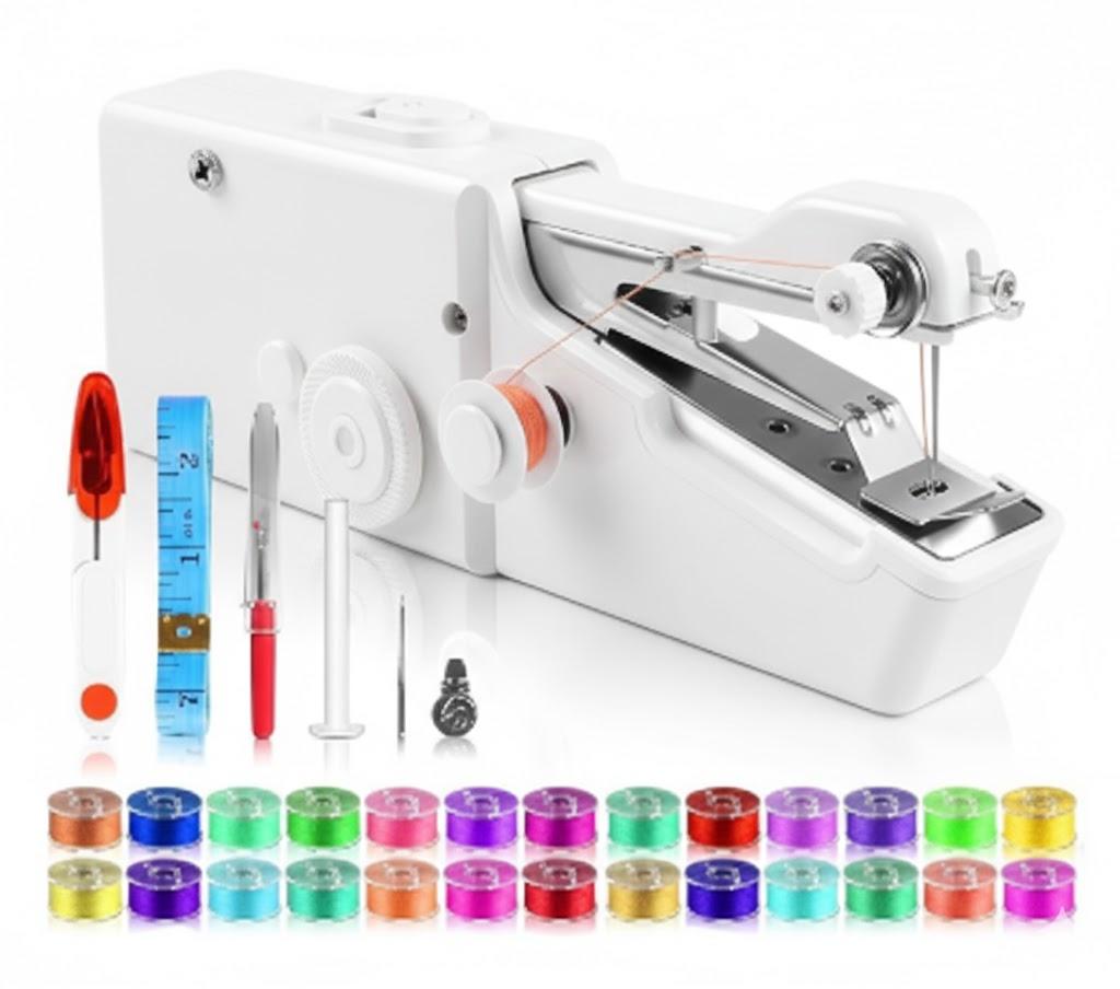 Mini Sewing Machine with Accessory Kit, Lightweight and Easy Operated Cordless Handheld Sewing Machines for Beginners, Portable Sewing Machine for Home Quick Repairing and Stitch Handicrafts, White