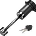 META Hardware Trailer Coupler Lock 1/4" Dia, Trailer Tongue Lock with 2-1/2 Inch Span Fits Latch-Type Coupler, Solid Coupler Lock with Keys for Towing Boat Truck RV Car Trailer