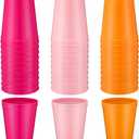 Yungyan 24 Pcs Reusable Plastic Cups 16 Oz Baby Shower Cups for Birthday Camp BabyShower Decorations Bridal Shower Wedding Boho Party (Pink)