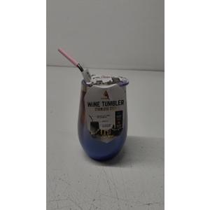 Manna Wine Tumbler Stainless Steel 17 Oz Blue