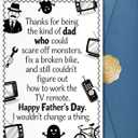 4 x JWSCYSY Funny Father's Day Card for Dad, Fathers Day Gift from Son, 5.3x8 Folded Card with Envelope & Sticker Happy Fathers Day Decorations.