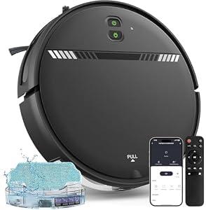 XIEBro Life Robot Vacuum and Mop Combo, Robotic Vacuum Cleaner 2 in 1 with WiFi/ App/ Voice, Schedule, Water Tank and Dustbin, Self-Charging, Slim, Ideal for Hard Floor, Pet Hair, Carpet