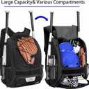 DAFISKY Baseball Bag Softball Backpack - Youth Adult T Ball Bat Equipment Bag with Bat Helmet Holders, Shoe Compartment