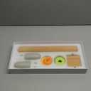 Geesta Adjustable Wood Rolling Pin with 5 Thickness Rings, Precise Dough Roller Handle Press Design with Measurement Guide for Baking Fondant, Pie Crust, Cookie, Pastry - Baking Essential (Multicolor)