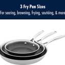 HENCKELS Paradigm 5-pc Cookware Set, Nonstick Frying Pan and Silicone Utensil Set, 3-Ply Stainless Steel Skillets for Induction Cooktop, Gas & Electric Stovetops Dishwasher Safe & Oven Safe
