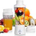 Personal Blender Wireless 24oz Cordless Mini 360 Watt Portable Blender-for Smoothies Freshly Squeezed Juices 6000mAh Self Cleaning and BPA Free Portable Juicer with 6 Sharp Blade Pearl White