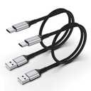 USB to USB C Cable 2FT, 2-Pack USB A to USB C Cable 2 FT Fast Charging, Braided Short USB to USBC Cables, Type C Cord for Car Compatible with iPhone 17/16/15, Samsung Galaxy S25/S24, iPad Pro