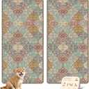 nunubaby Washable Pee Pads for Dogs, Stylish, Non-Slip and Leak-Proof Pee Pads. Reusable Potty Pads for Dogs for Crates and Floors.(Cream/Multi, 36" x72" )