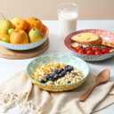 Selamica Porcelain 26 Ounce Pasta Bowls Set of 6, 8 inch Wide and Shallow Salad Bowls, Serving Bowls, Microwave & Dishwasher Safe, Sturdy & Stackable, Variety of Colors