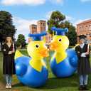 Hungdao 1 Pack 5 ft Graduation Giant Inflatable Duck Decor Large Grad Inflatable Duck with Cap and Gown Pool Float Blow up Congrats Pool Float for 2026 Graduation Party Decoration (Yellow/Black)