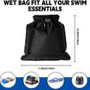 Waterproof Wet Dry Bag for Swimsuit, Black Wet Bags for Swimsuits Reusable Dry Bag for Beach Wet Clothes, Leakproof Wet Bag Swim Bag for Travel, Kayaking, Pool, Yoga, Baby Diapers