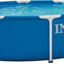 INTEX Metal Frame 10 ft x 30 in Above Ground Pool Set, Round Swimming Pool with Steel Frame, 330 GPH Cartridge Filter Pump, and Type H Filter Cartridge