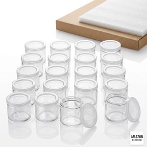 20 Pack Glass Yogurt Jars with Lids – 7 oz Clear Storage Jars for Pudding, Jam, Honey, Mousse, Candle Making & DIY Crafts