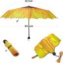 Compact Travel Umbrella, Windproof Reinforced Canopy Sturdy Folding Portable Umbrella for Rain Sun Men and Women Outdoor Wedding Gifts Sunflower Pattern
