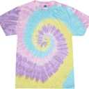 Colortone Tie Dye T-Shirts for Men and Women - Unisex Short Sleeve Tie-Dye T Shirts for Adults, Jellybean, Medium