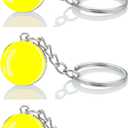 3 Pcs Solid Yellow Color Key Chain,Cool Keychain for Car Keys,Stainless Steel Keyrings & Keychains,Used for Home Decoration,Jewelry Hanging Decorations.