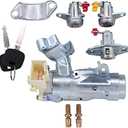 MOTOKU Set of 5 Ignition Steering Switch with Bracket Keys Left Driver Right Passenger Side Door Lock Cylinder and Tailgate Lock for Toyota Corolla 1997-2002 RAV4 1998-2000