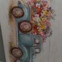 LAIART Old Truck with Flowers Farmhouse Rustic Style Decor Canvas Print Wall Art Bathroom Picture (16"L x 24"W)