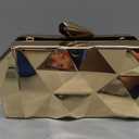 Milisente Women's Clutch Purses Metallic Bridal Party Geometric Evening Clutches Bags Cocktail Formal Handbags