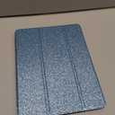 INFILAND Case for iPad 6th/5th Generation 9.7 Inch 2018/2017, iPad Air 2 Cute Glitter Clear Protective Cover for Kids, Girls, Woman, with Pencil Holder (Blue)