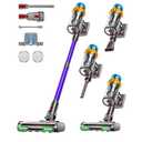 Cordless Vacuum Cleaner, 60KPA 75Min 650W Motor Powerful Vacuum Cleaners for Home, Self-Stand Cordless Stick Vacuum Rechargeable Anti-Tangle/LED Screen/1.8L Cup for Home Pet Hair/Carpet/Hardwood Floor