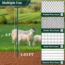 Metal Garden Fence Posts– Heavy Duty U-Post for Wire Fencing, 6 FT Green