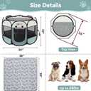 Sieidihit Dog Cat Playpen Tent Crate Cage with Blanket, Medium Grey