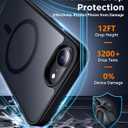 SPIDERCASE Designed for iPhone 16e Case, Magnetic Translucent Matte Case with 2PCS Tempered Glass Screen Protector Slim Phone Case for iPhone 16E 6.1'', Black