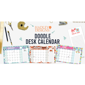 Hadley Designs Large Desk Calendar 2026-2027 - Desktop Calendar 2026, 18 -Month Desk Planner with Notes for Home, Office & Classroom, Cute Classroom Decor Teacher Must Haves, January 2026 to June 2027
