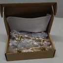 Haliwu 10 Pack Cabinet Handles Brass Gold Cabinet Pulls 4 Inch Hole Center Drawer Pulls Modern Bar Dresser Handles for Bathroom Kitchen Bedroom