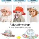 Mesh Baby Girl Sun Hat, Outdoor UPF 50+ Sun Protection Infant Hats, Adjustable Summer Beach Bucket Hat (Small, 9)