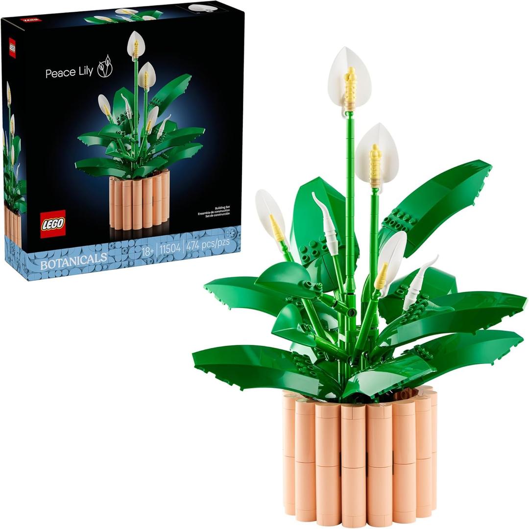 LEGO Botanicals Peace Lily Flower Building Set for Adults - DIY Bedroom, Book Shelf & Office Decor for Women & Men, Ages 18+ - Gift for Birthdays - Artificial Flowers Crafting Kit - 11504