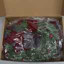 Retrowavy 12 Pcs Christmas Kitchen Cabinet Wreaths with Ribbon 3.94 Inch Mini Christmas Wreath Small Kitchen Xmas Decor for Window Door(Burgundy Red, Classic Style)