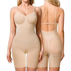 Irisnaya Shapewear Bodysuit for Women Tummy Control Backless Low Back Body Suits for Womens Full Body Shaper Body Suit M