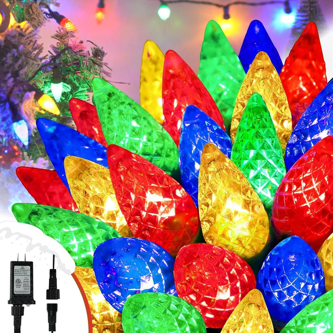 Upgraded 250 LED C6 Connectable Christmas String Lights Multicolor, 82FT Waterproof Christmas Twinkle Light Outdoor, Plug in Fairy Lights Indoor with 13 Modes & Timer for Christmas Tree Decorations