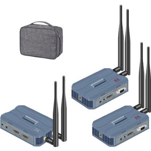 Wireless HDMI Transmitter and 2 Receivers, 4K@30HZ/2K@60HZ/1080P@60HZ820FT/250M,Loop Out, IR Extend,Speaker2.4G/5.8G HDMI Wireless ExtenderStreaming from STB, DVD, PC,CCTV to TV,Monitor,Proj Remot